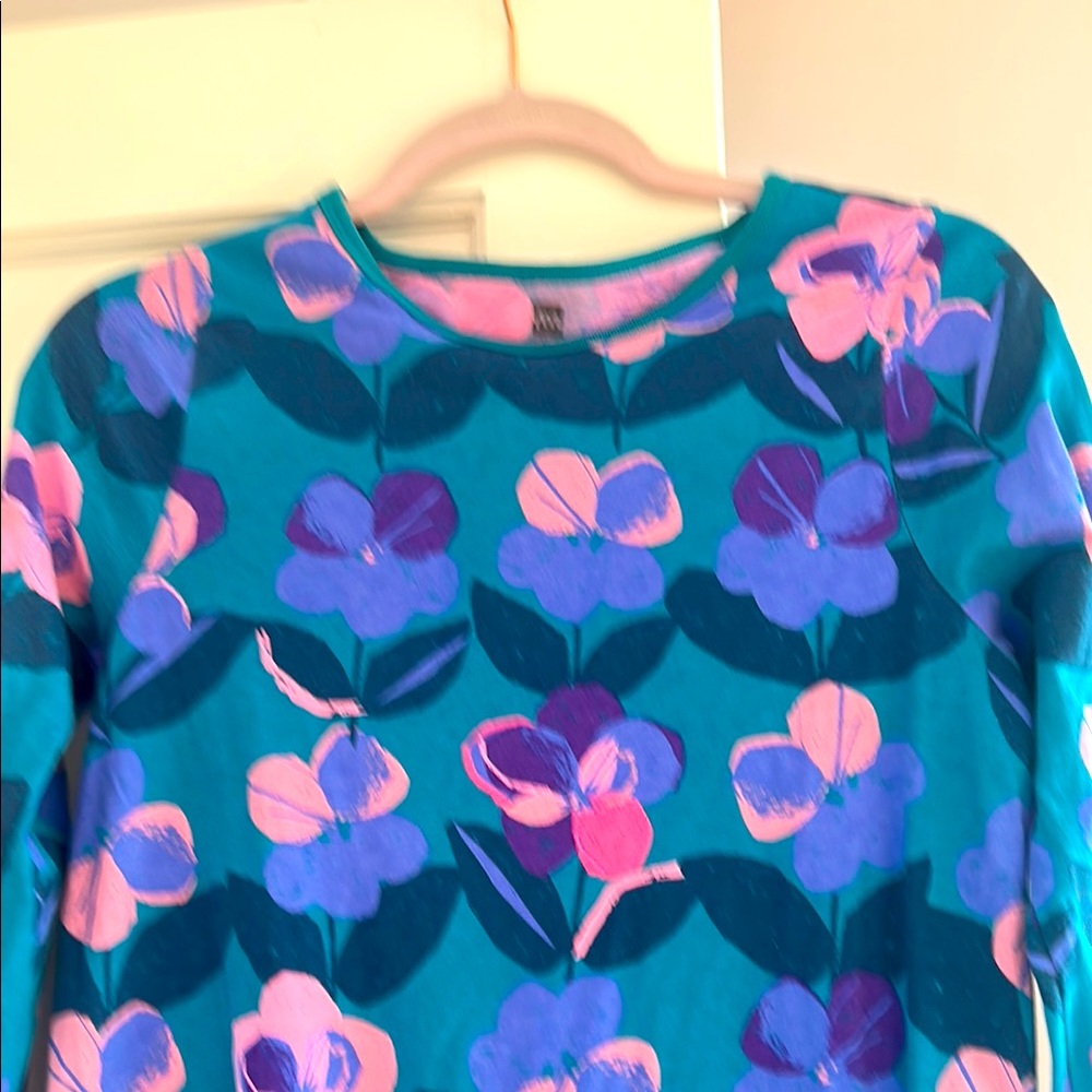 Tea Collection Long Sleeve Floral Tee Blue Pink
